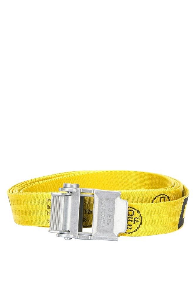 Off-White Mini Industrial Belt With Adjustable Silver Buckle