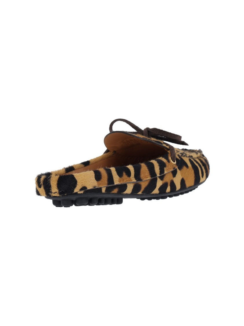 Car Shoe Animal Print Sabot – Brown