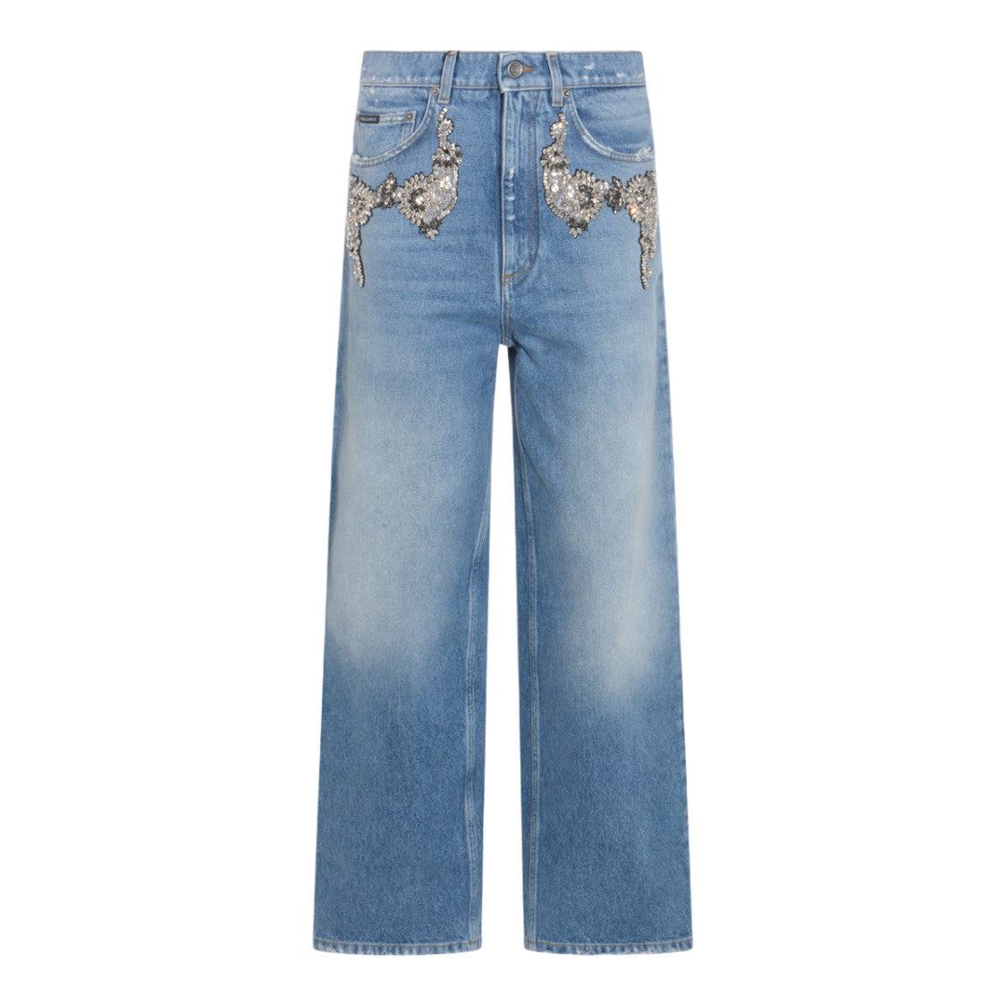 Dolce & Gabbana Straight-Leg Jeans With Crystal Embellishments