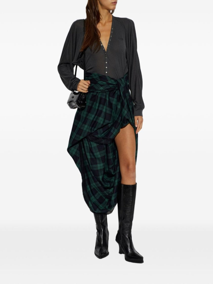 Diesel Black Glossy Sculptural Wedge Heel Silk-Nylon Blend Boots