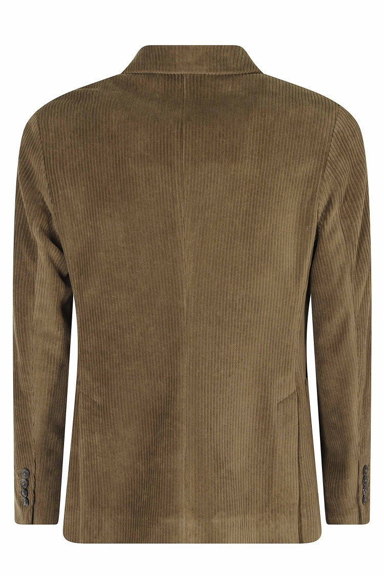 Circolo 1901 Green Corduroy Blazer With Notch Lapel And Double Vent
