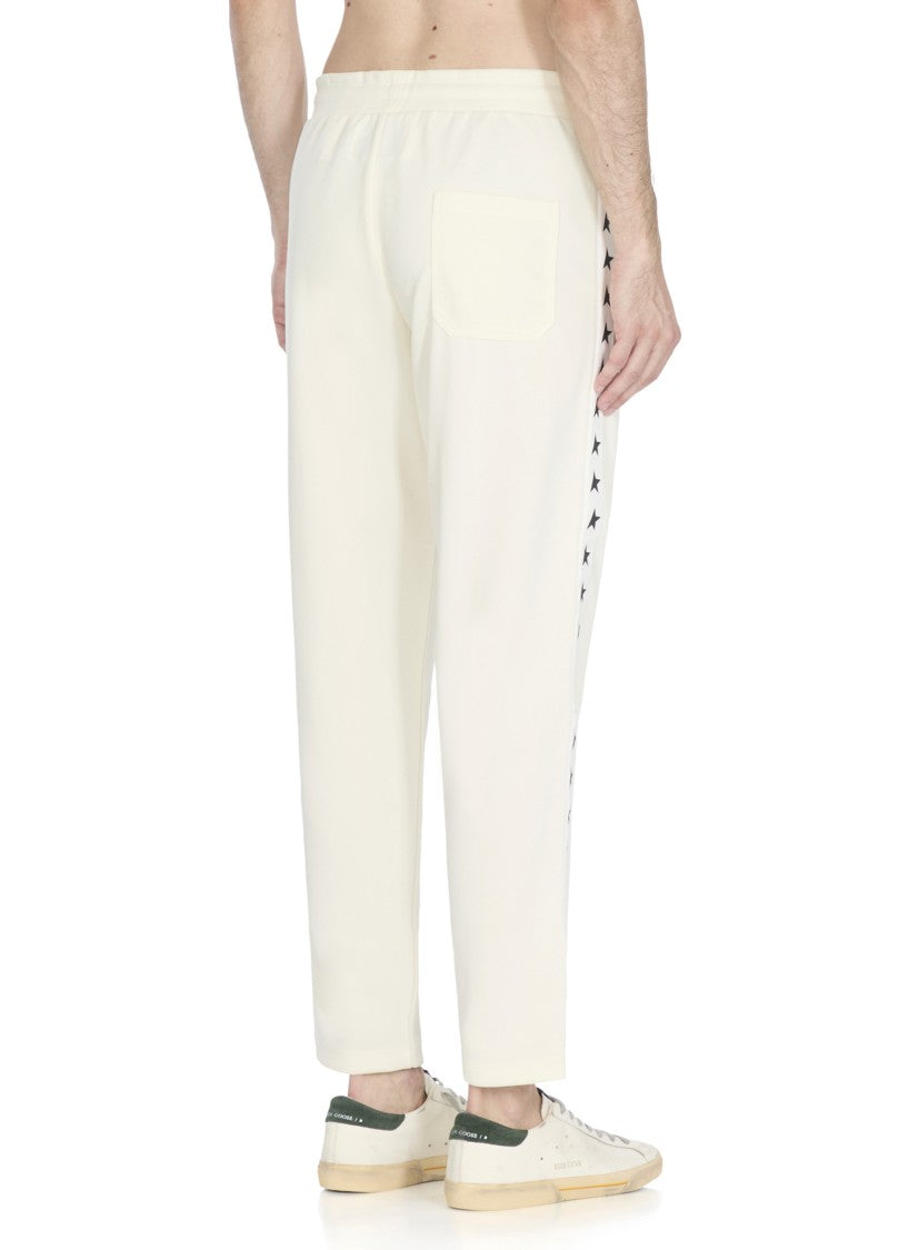 Golden Goose Ivory Pants With Contrasting Logo Band