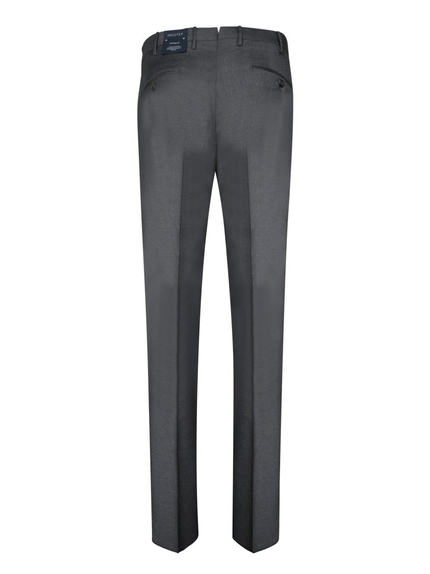 Incotex Tailored Grey Trousers With Flat Front