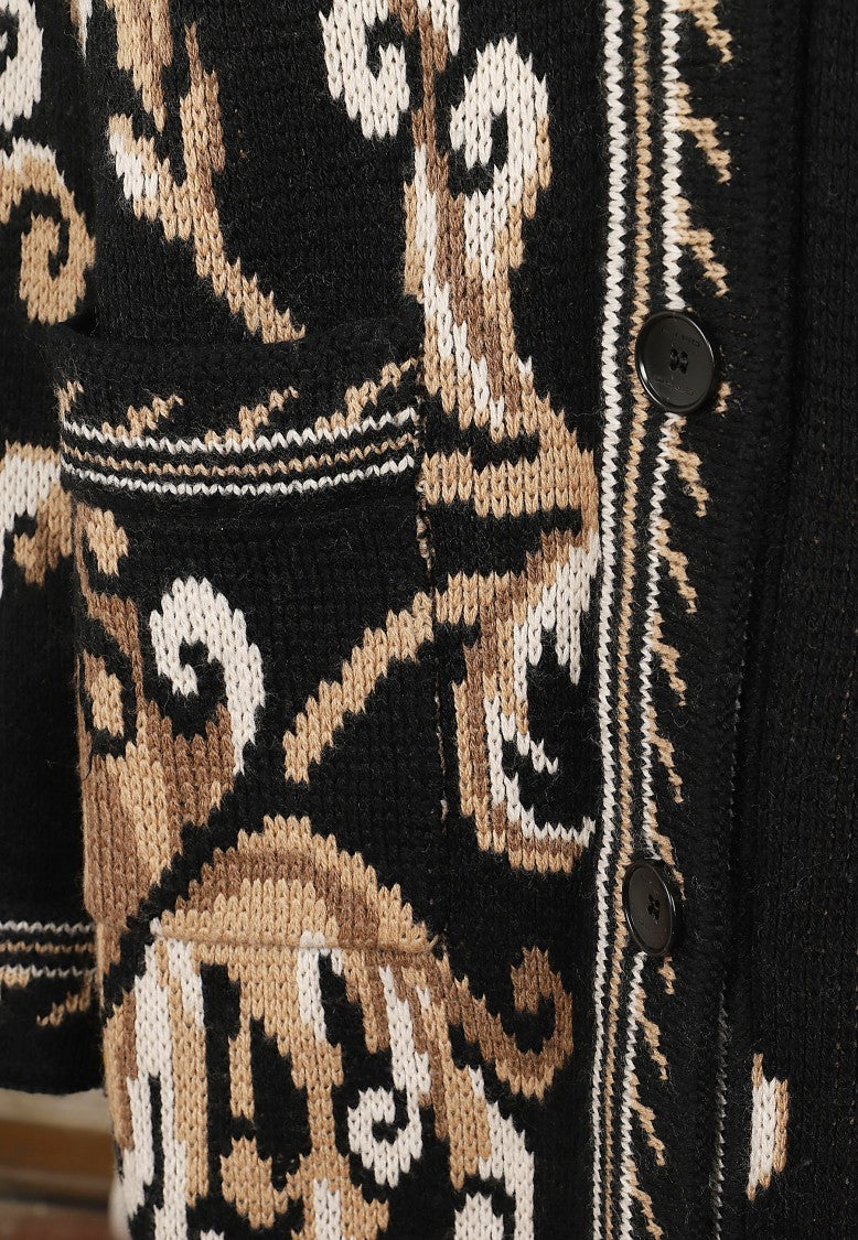 Etro Floral Jacquard V-Neck Knit Top
