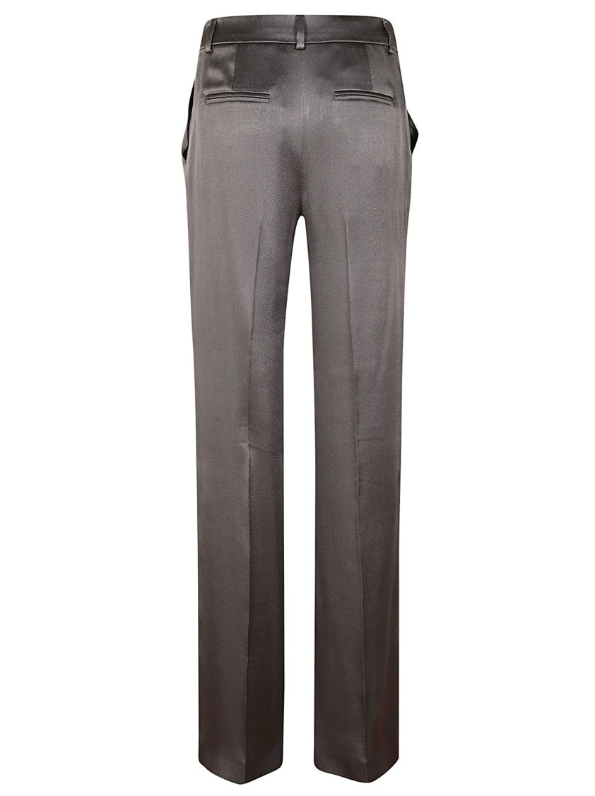 Alberta Ferretti Tailored Grey Trousers With Smooth Finish