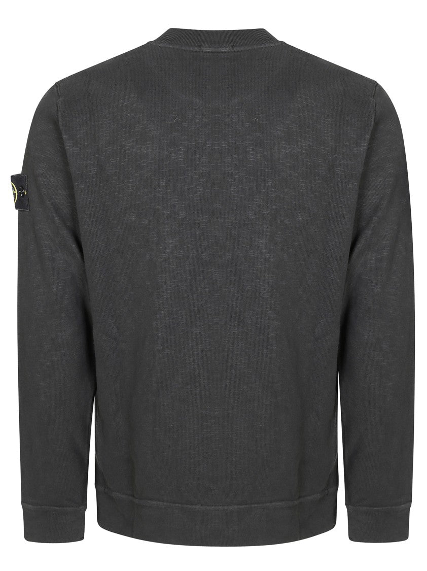 Stone Island Men's Crew Neck Sweatshirt With Ribbed Finishes