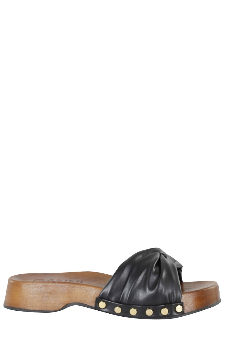Ganni Black Tia Fairy Clog Studded Polyurethane Clogs