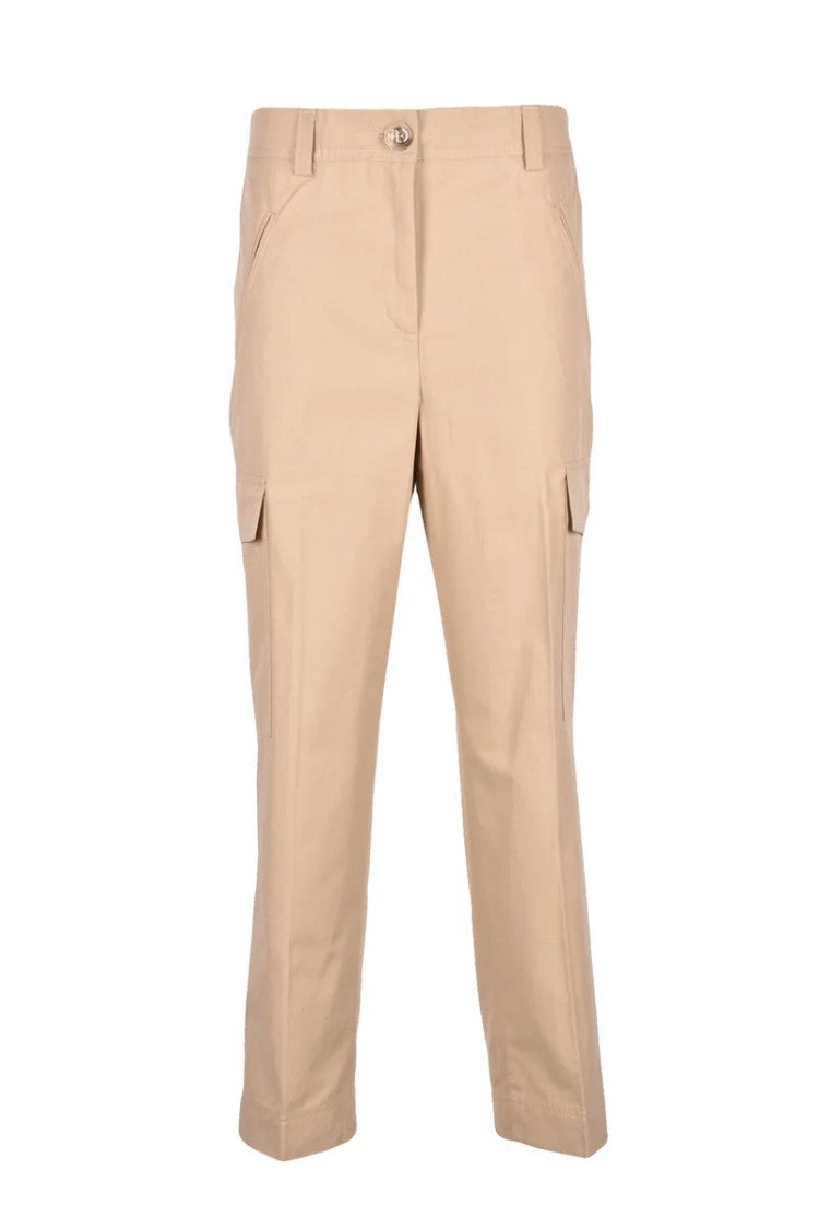 Twin-Set Beige Cargo Pants With Mid-Rise Waist