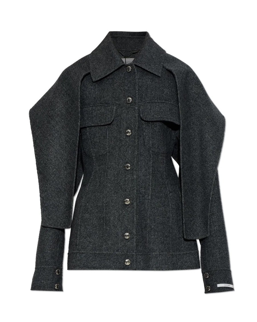 Sportmax Black Calcio Diagonal Wool Jacket