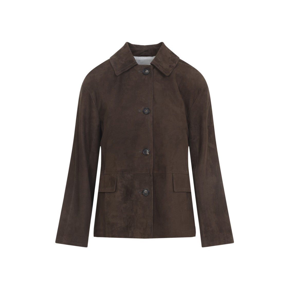 Max Mara Tailored Brown Lamb Leather Jacket