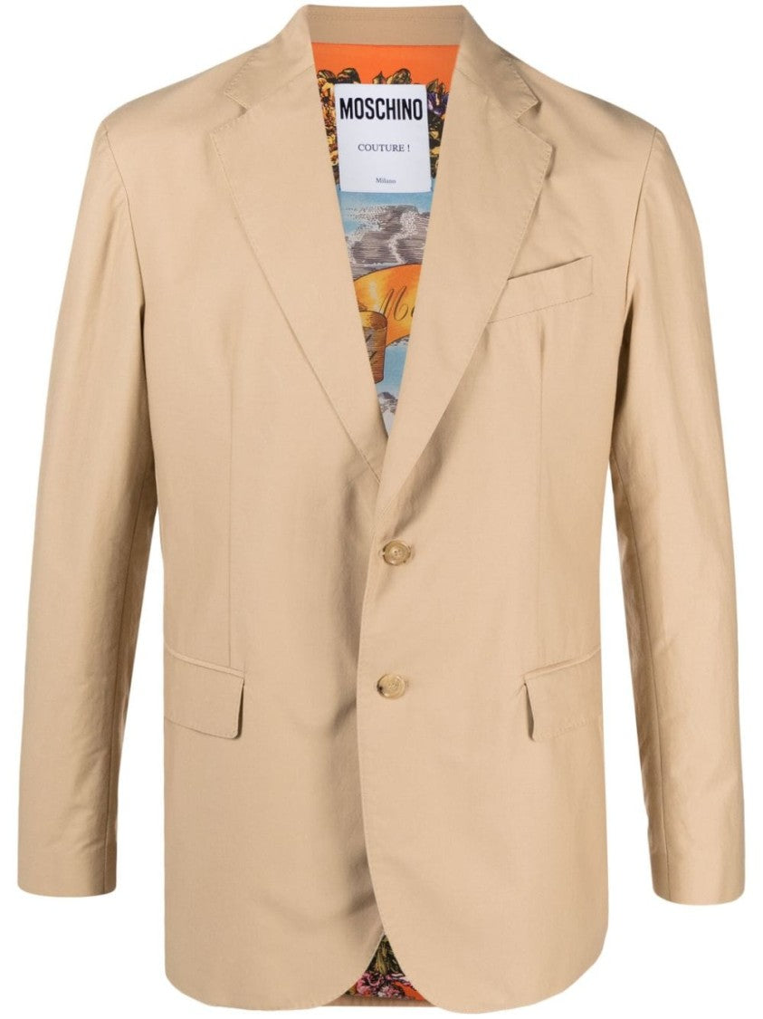 Moschino Beige Cotton Blend Blazer
