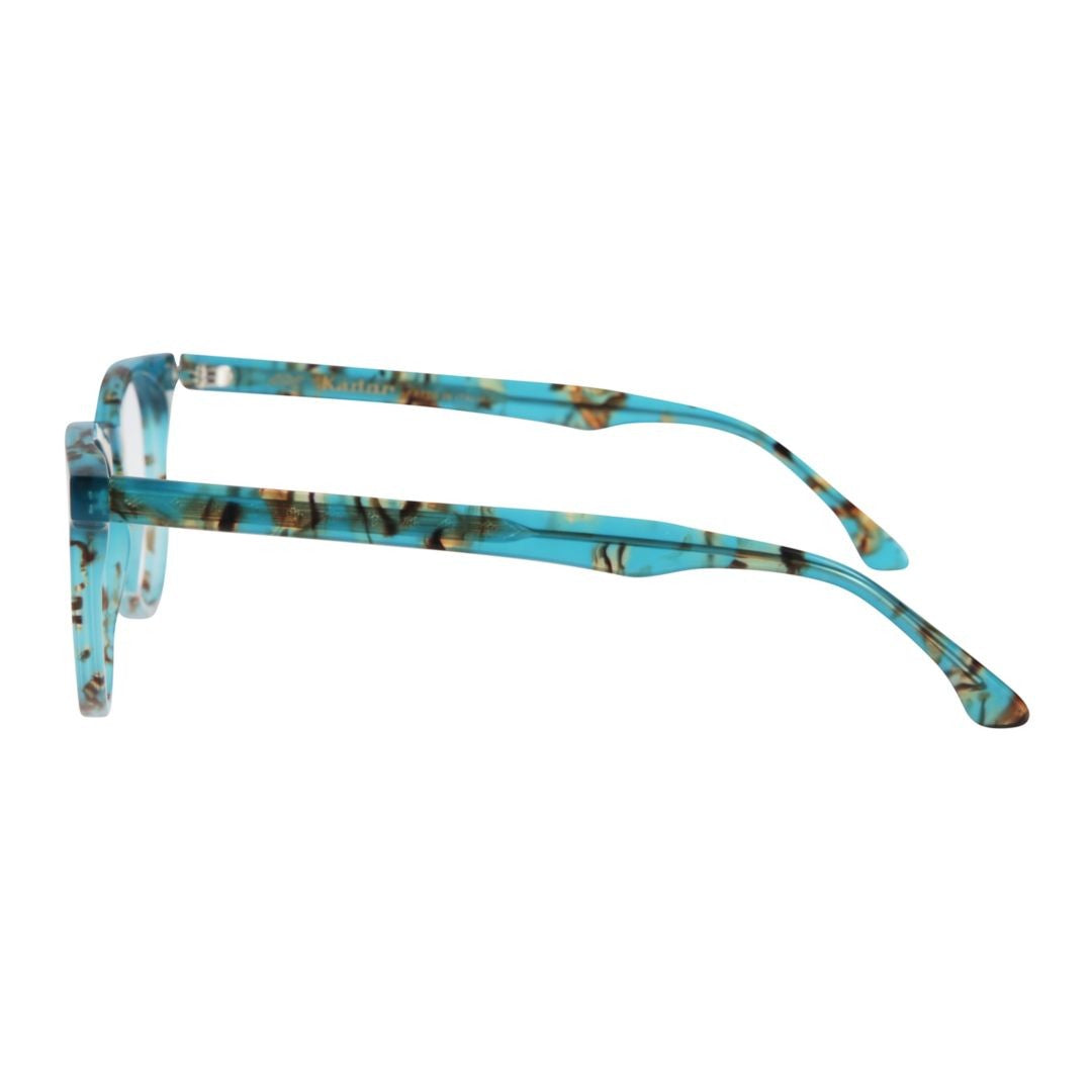 Kador Turquoise Kuba Marbled Square Eyeglasses