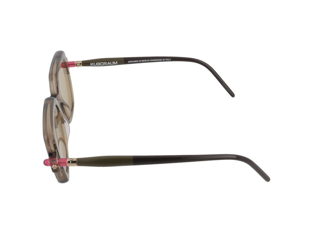 Kuboraum Translucent Brown Oversized Square Sunglasses