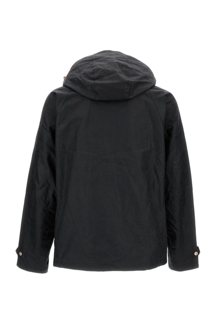 Manifattura Ceccarelli Black Water-Repellent Waxed Cotton Trekking Jacket