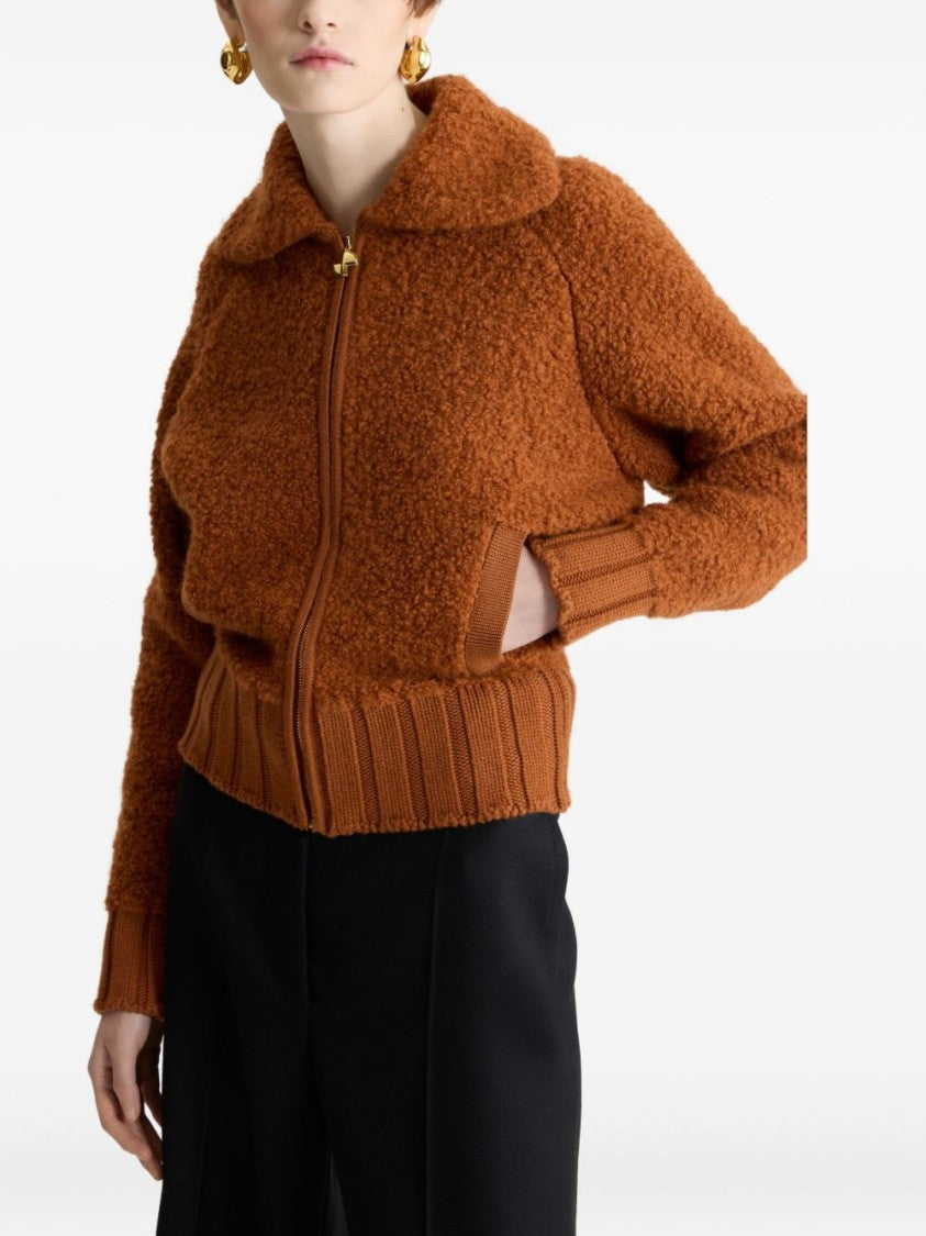 Patou Bouclé Bomber Jacket In Wool