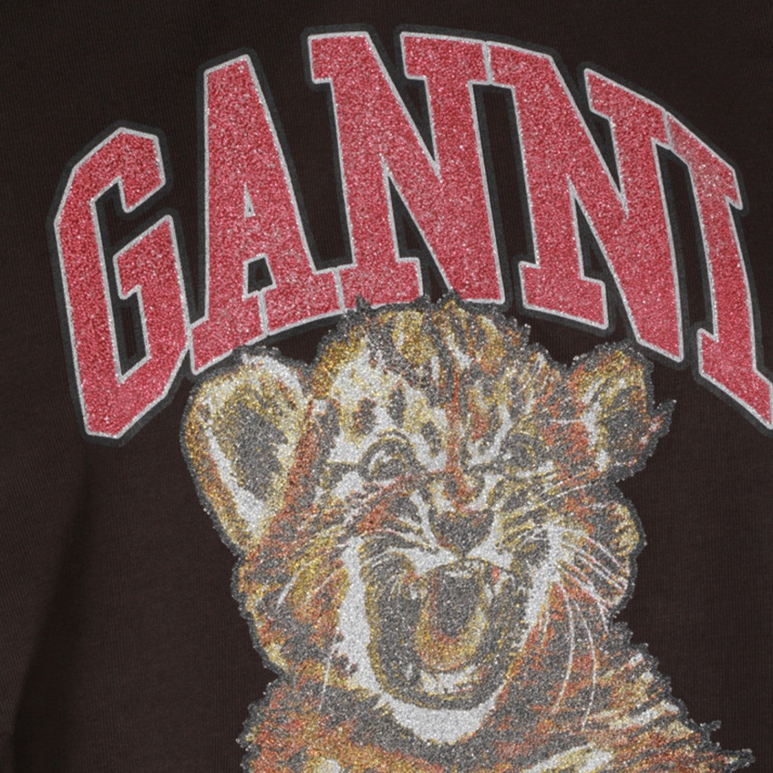 Ganni Bold Graphic Print T-Shirt With Collegiate Lettering