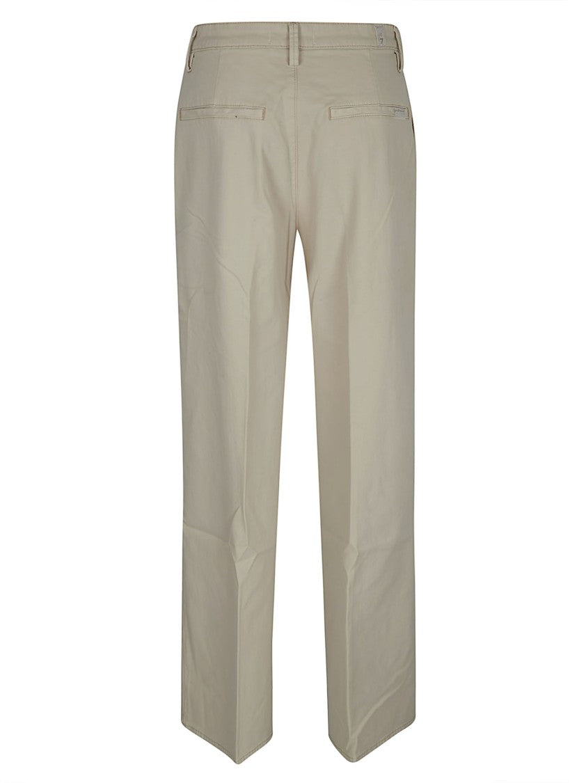 7 For All Mankind High-Waisted Wide Trousers With Front Pleats And Structured Fit