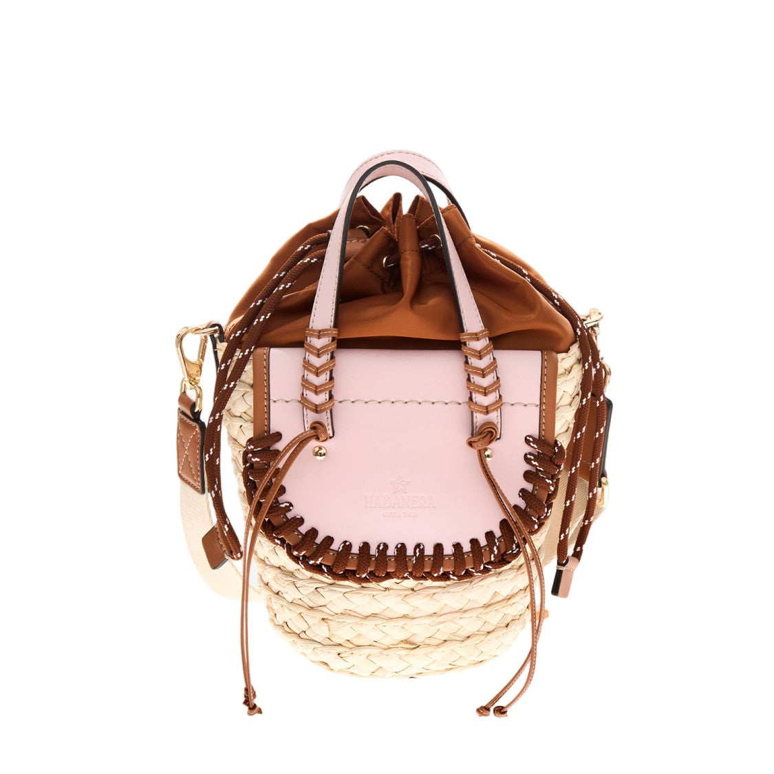 Cuba Lab Habanera Leather And Rafia Bag