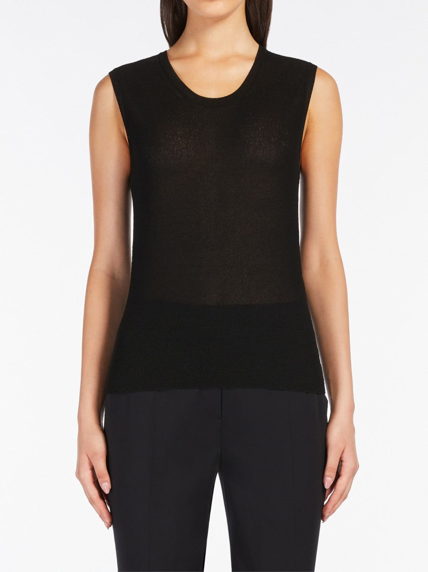 Max Mara Fitted Black Sleeveless Top