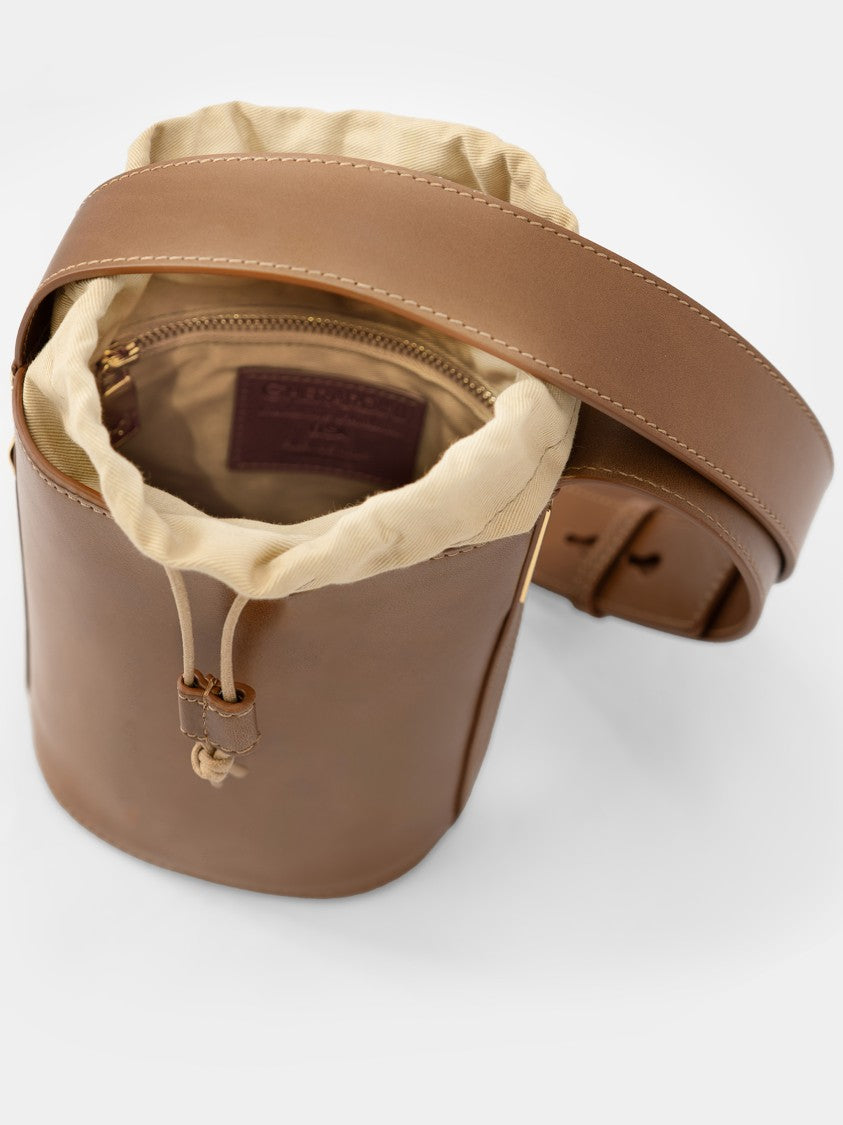 Gherardini Lisa Small Structured Brown Bucket Bag