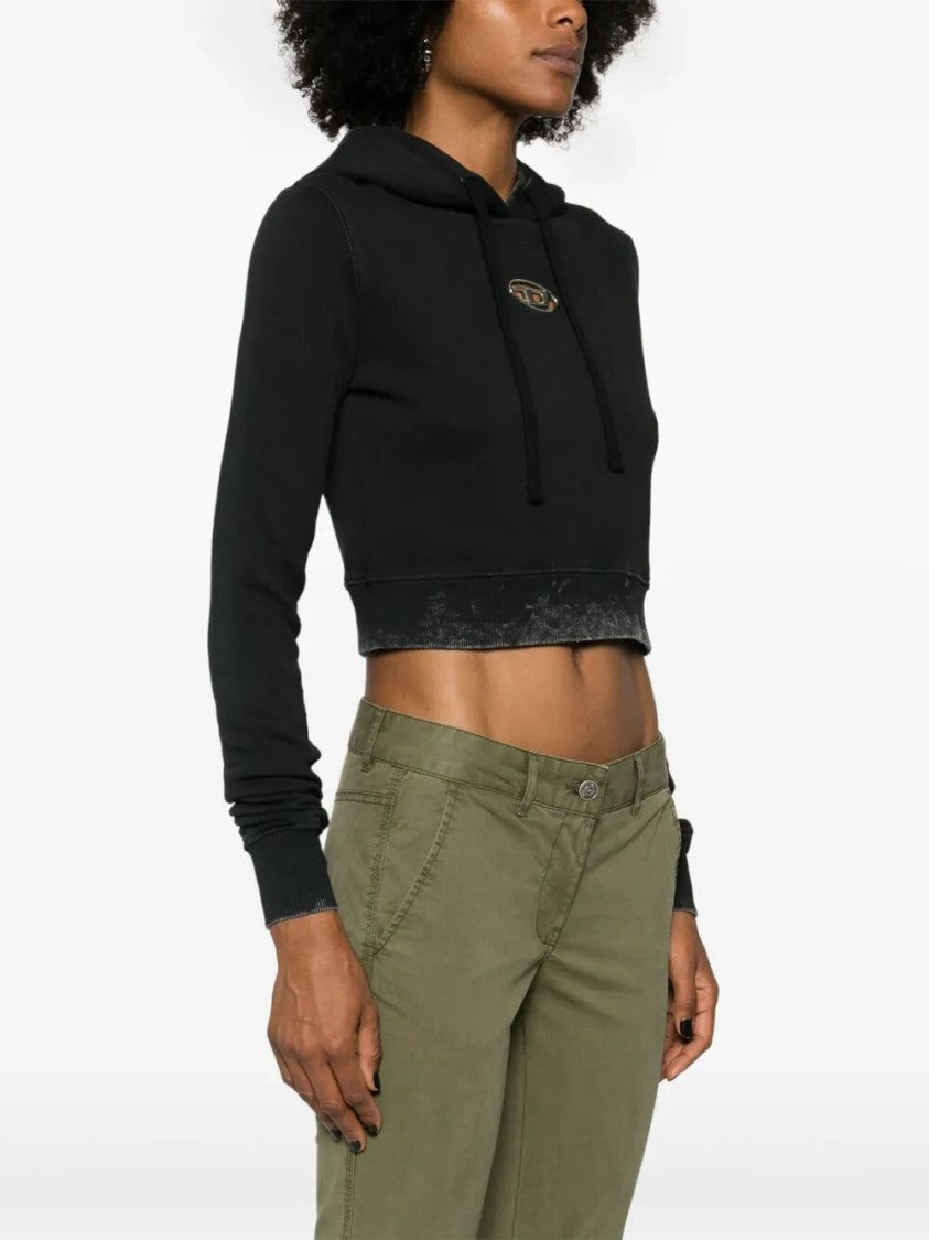 Diesel `F-Slimmy-Hood-P5` Cropped Hoodie