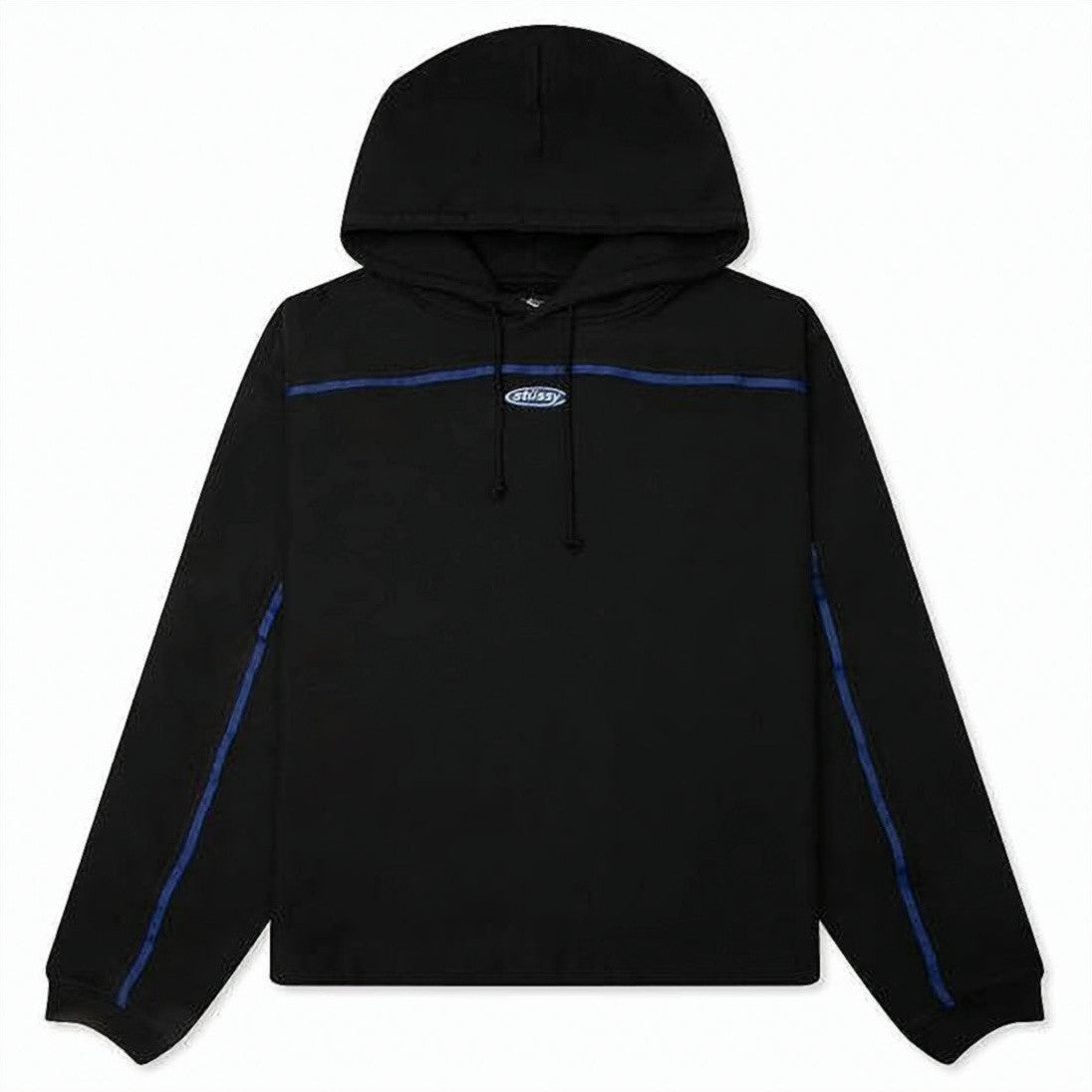 Stussy Hooded Sweatshirt With Contrasting Blue Piping And Logo Patch