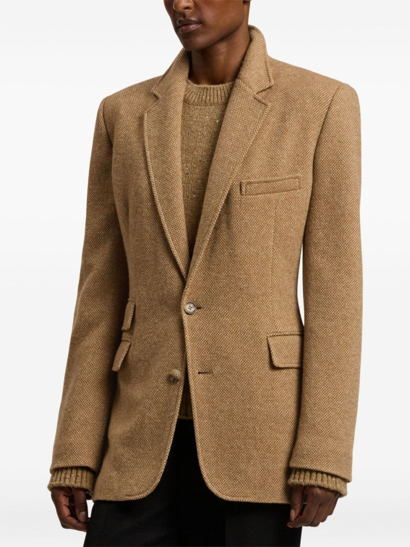Polo Ralph Lauren Slim Fit Single-Breasted Blazer In Basket Weave Tweed