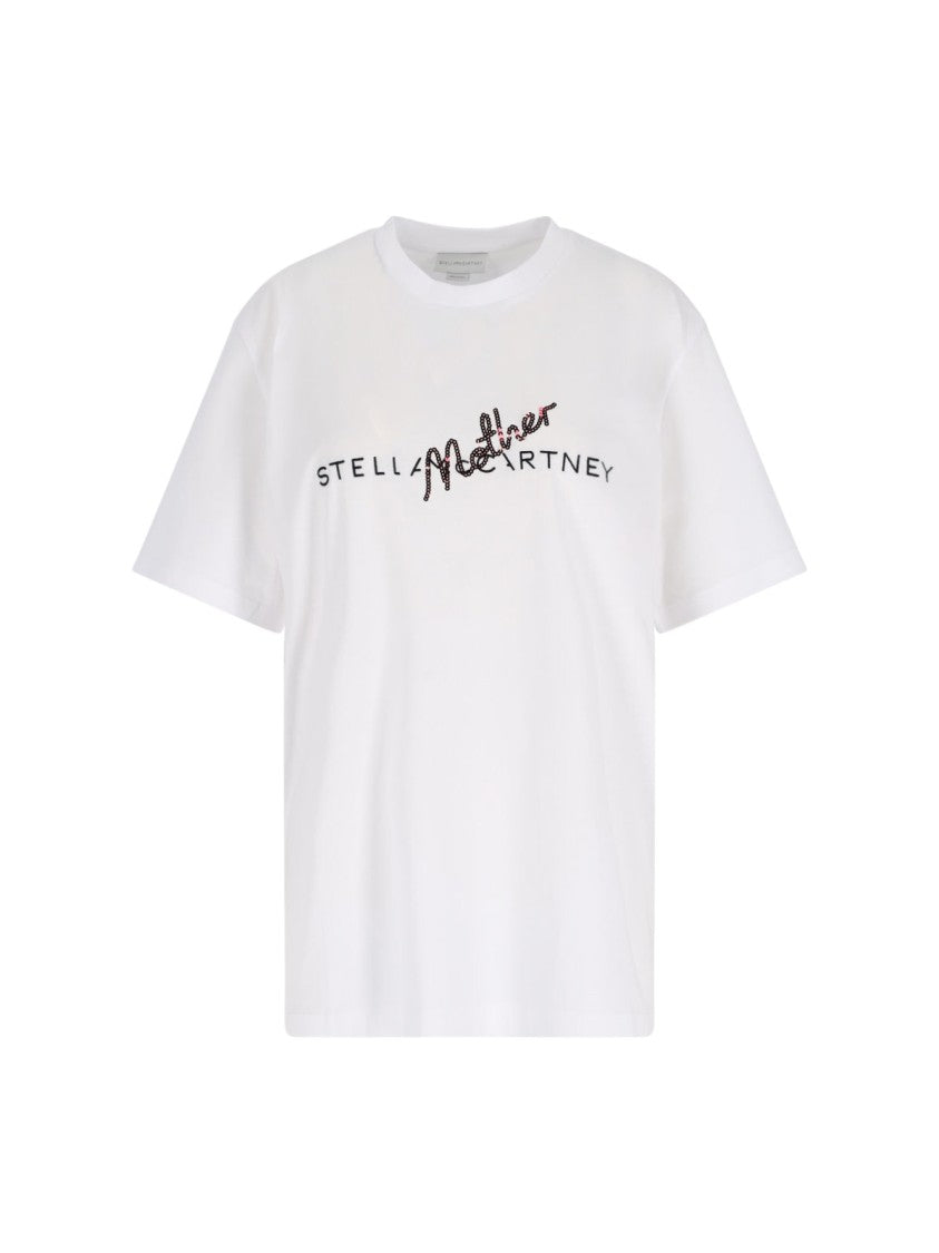 Stella Mccartney Logo Sequin T-Shirt – White