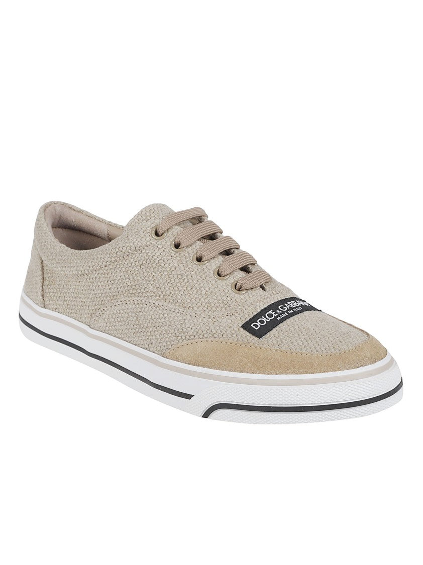 Dolce & Gabbana Textured Fabric And Suede Low-Top Sneakers