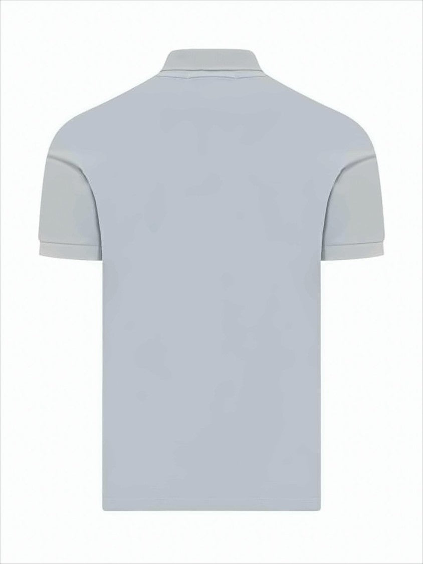 Stone Island Classic Blue Polo Shirt With Structured Collar And Embroidered Logo