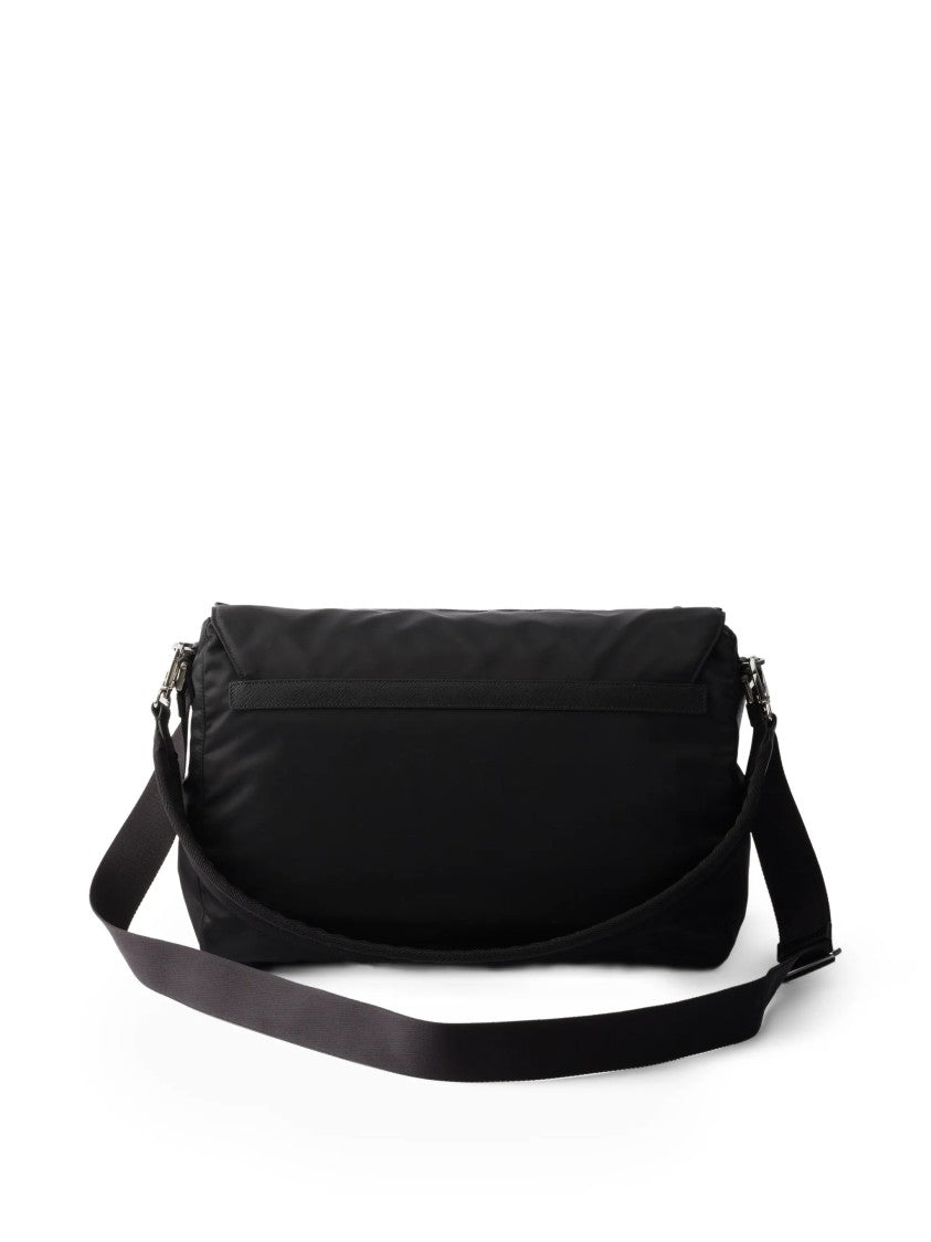 Prada Rectangular Shoulder Bag With Leather Accents