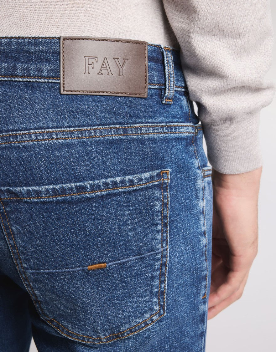 Fay Five-Pocket Royal Blue Denim Jeans