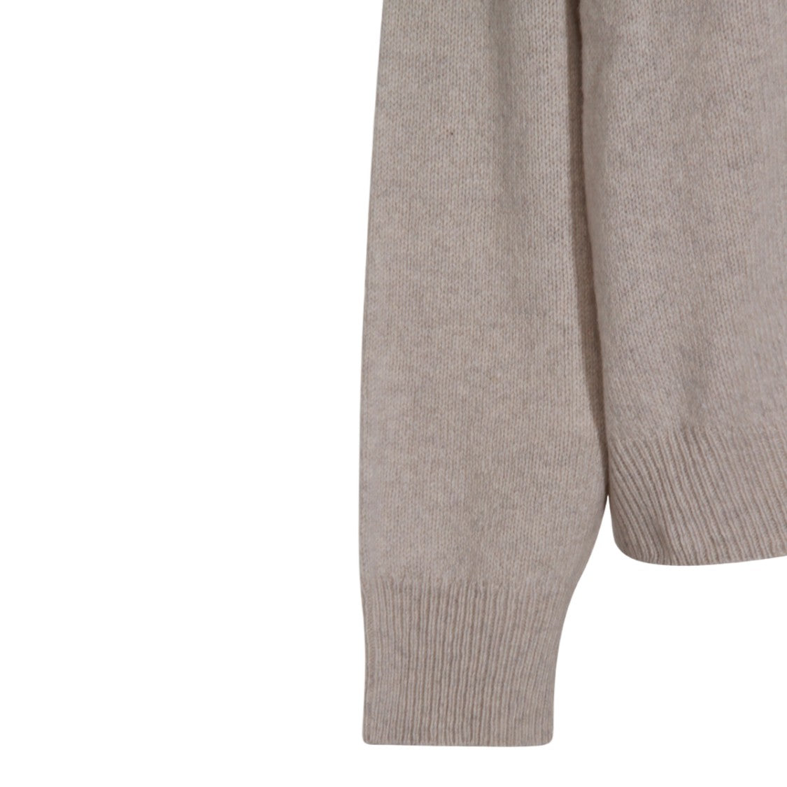 Malo Ribbed High Neckline Sweater With V-Notch