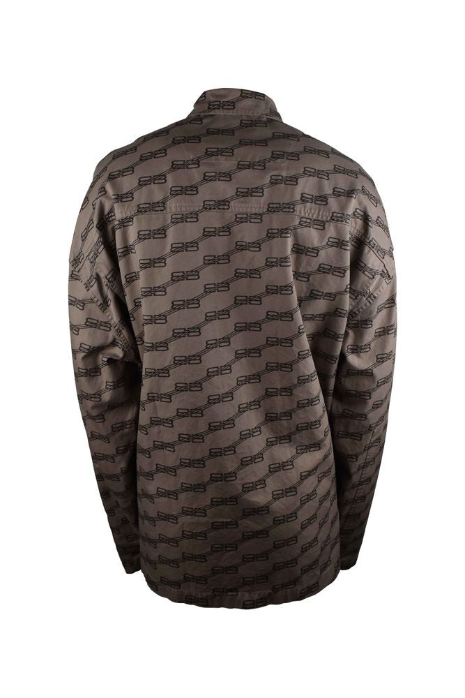 Balenciaga Beige Cargo Shirt With Iconic Logo Print