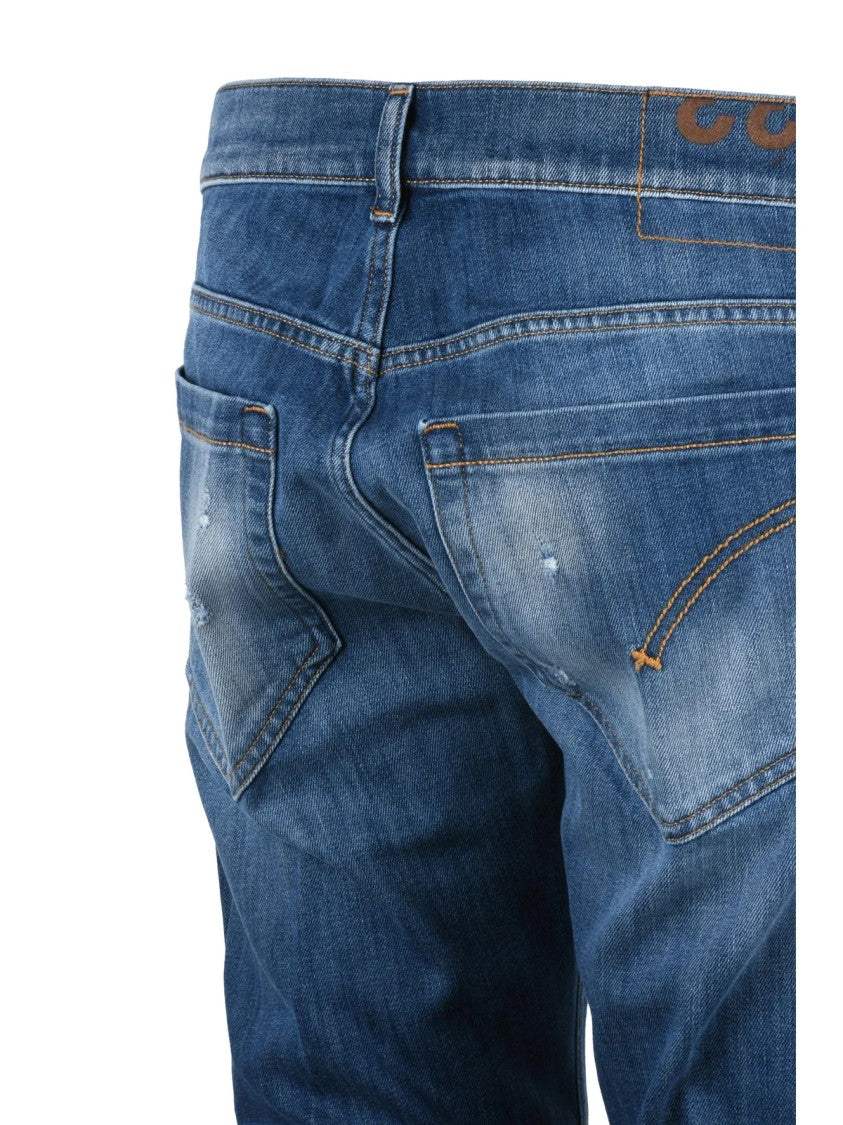 Dondup Blue George Distressed Skinny-Leg Jeans