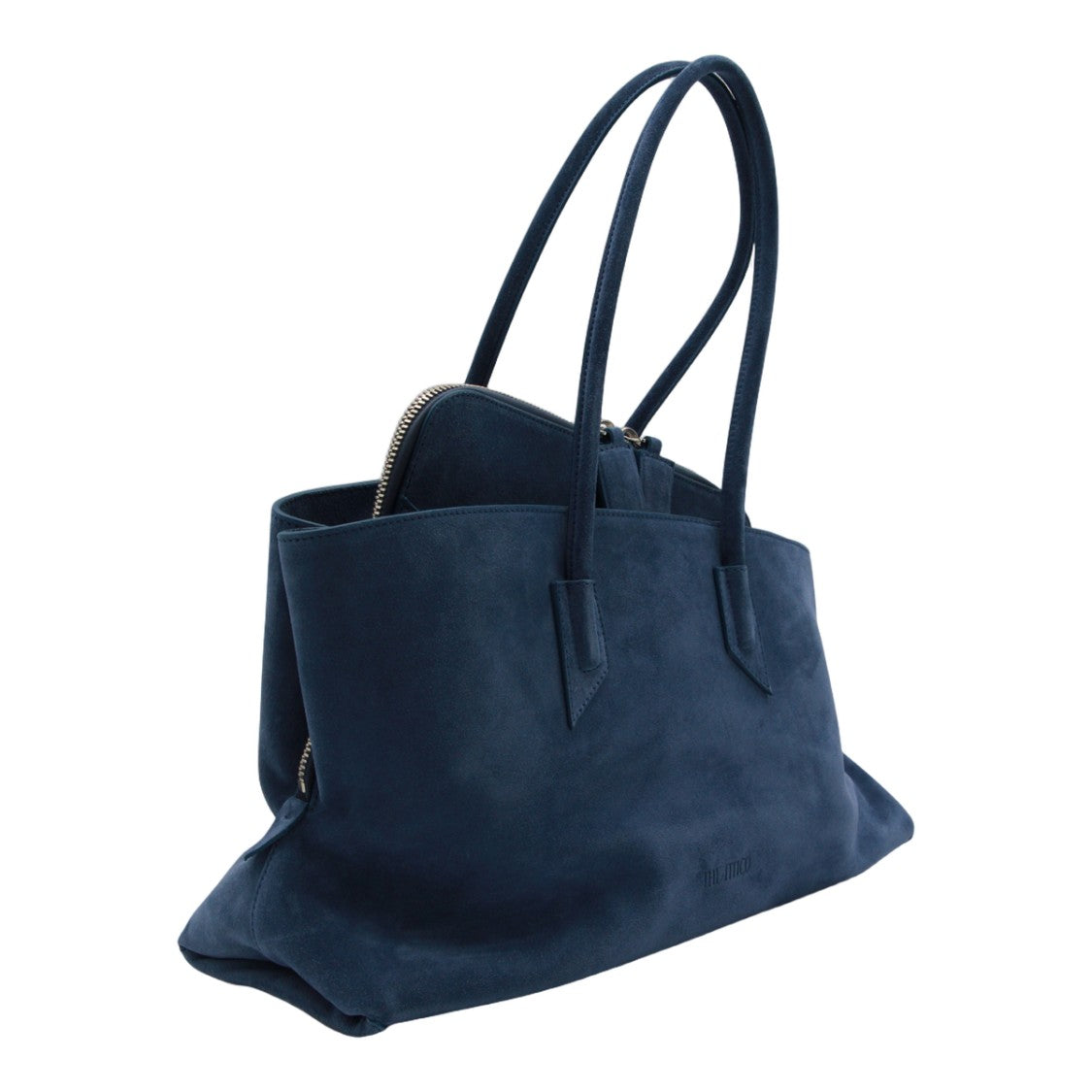 The Attico Spacious Deep Blue Suede Tote Bag