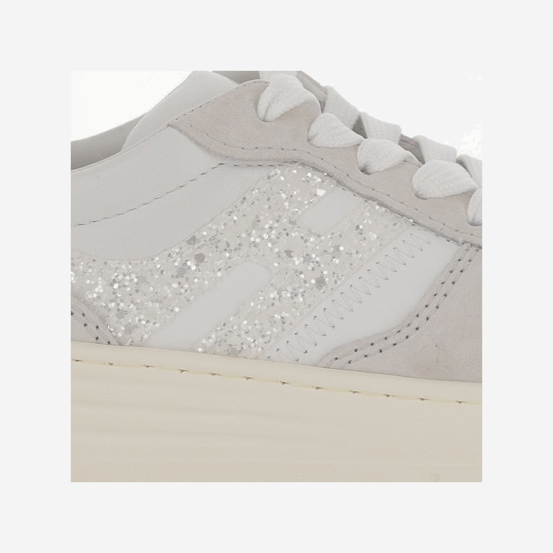 Hogan Leather Sneakers With Glitter Logo