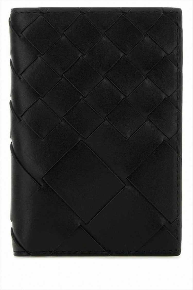 Bottega Veneta Woven Black Leather Card Wallet