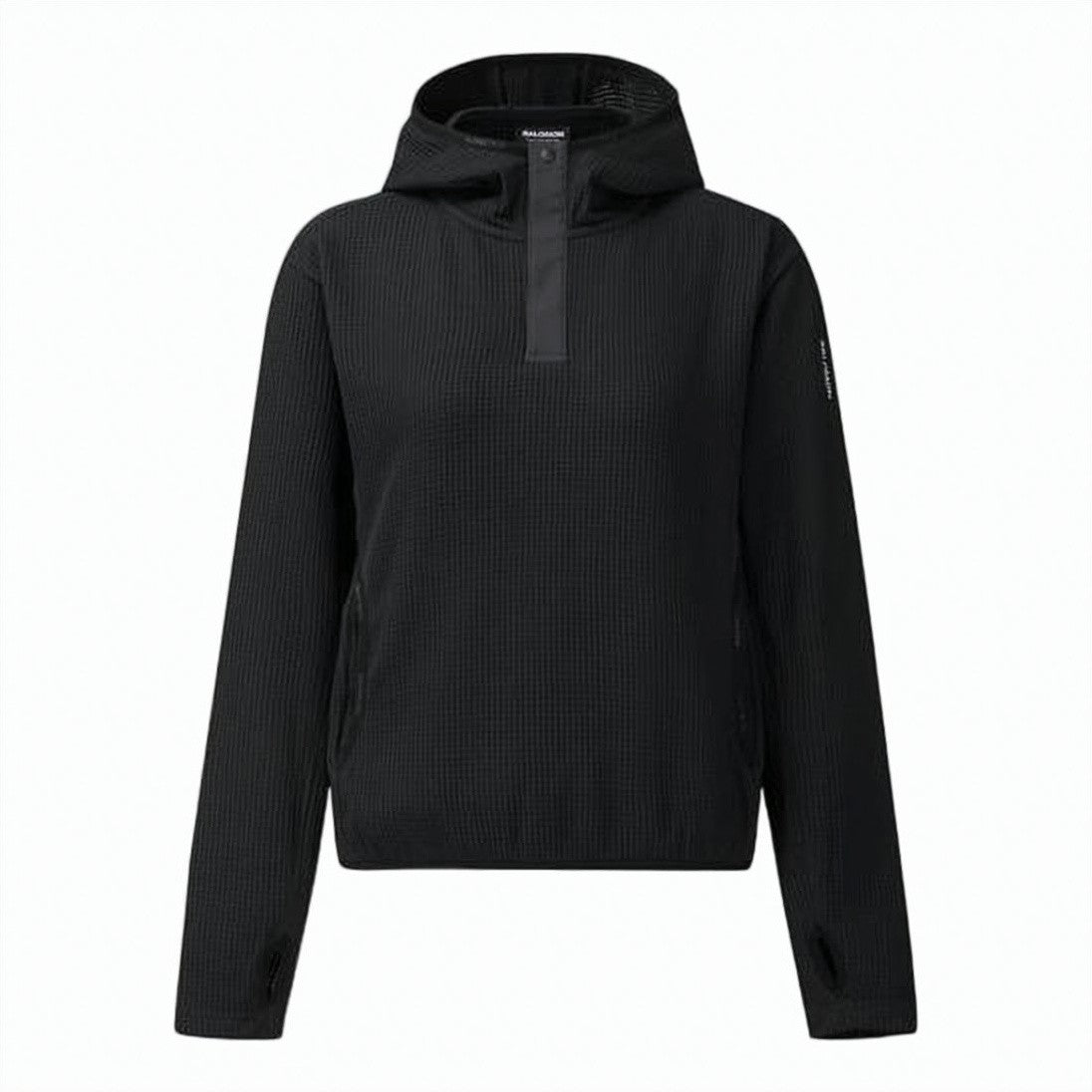 Salomon Textured Black Hoodie With Functional Design Elements