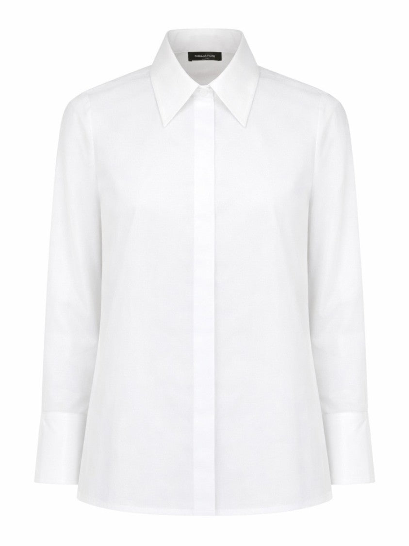 Fabiana Filippi White Pointed Collar Boxy Shirt