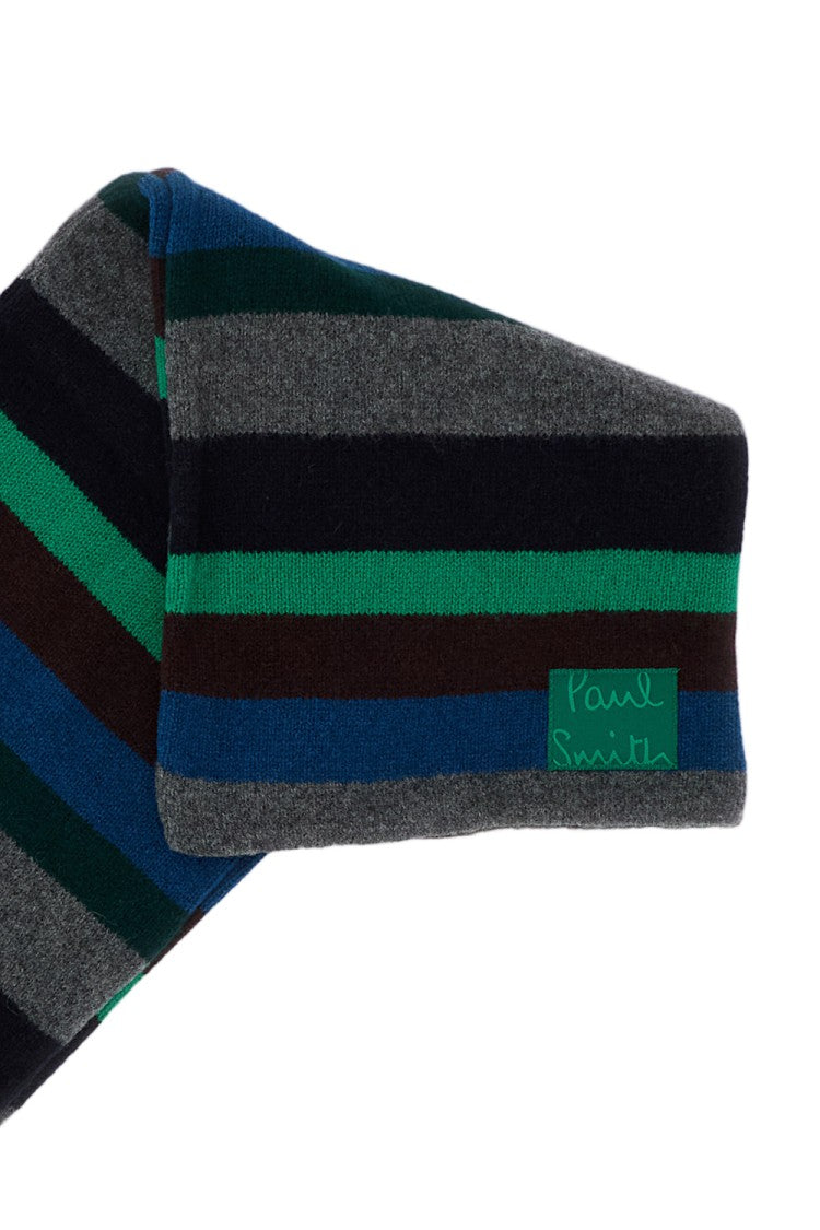 Paul Smith Multicolor Striped Rectangular Wool Scarf