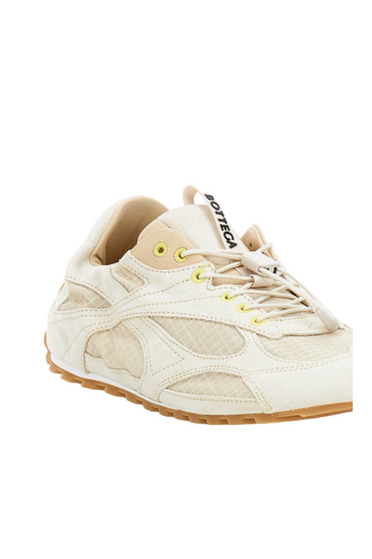Bottega Veneta Soft Suede And Nylon Sneakers With Drawstring Fastening