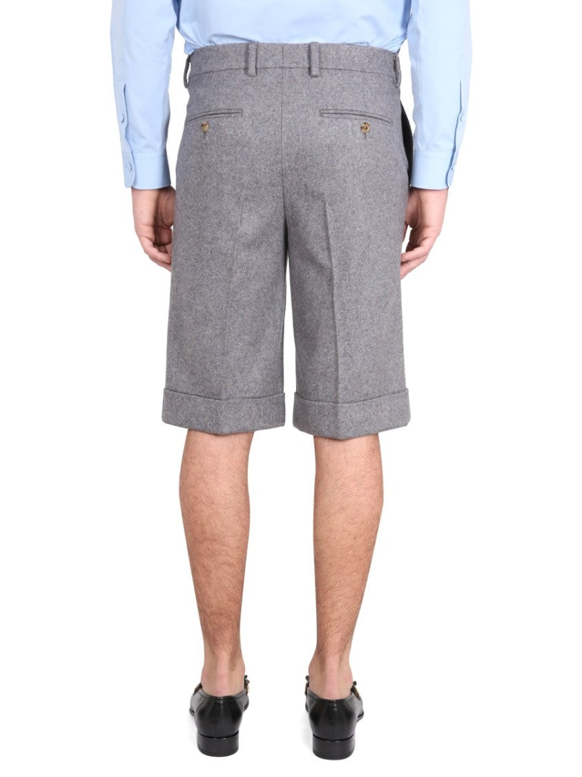 Gucci Tailored Melange Wool-Cashmere Blend Shorts