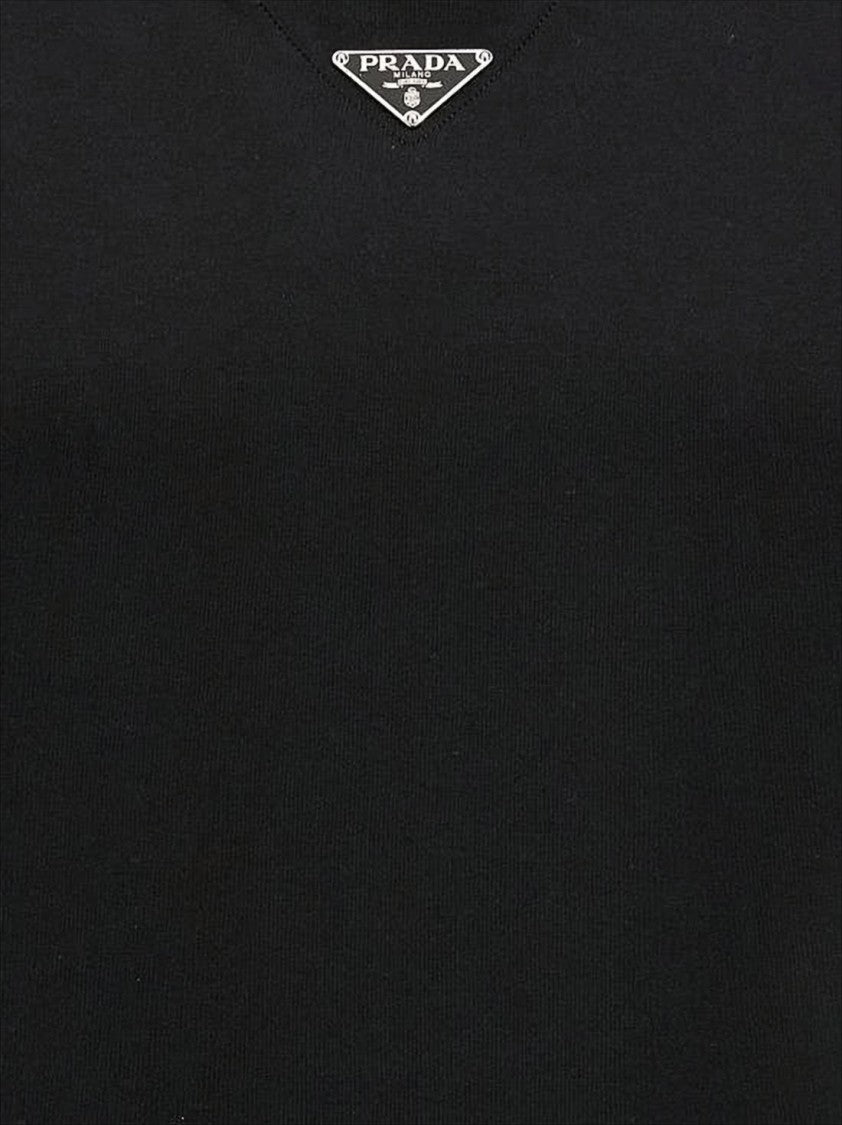 Prada Short-Sleeve Black Cotton T-Shirt