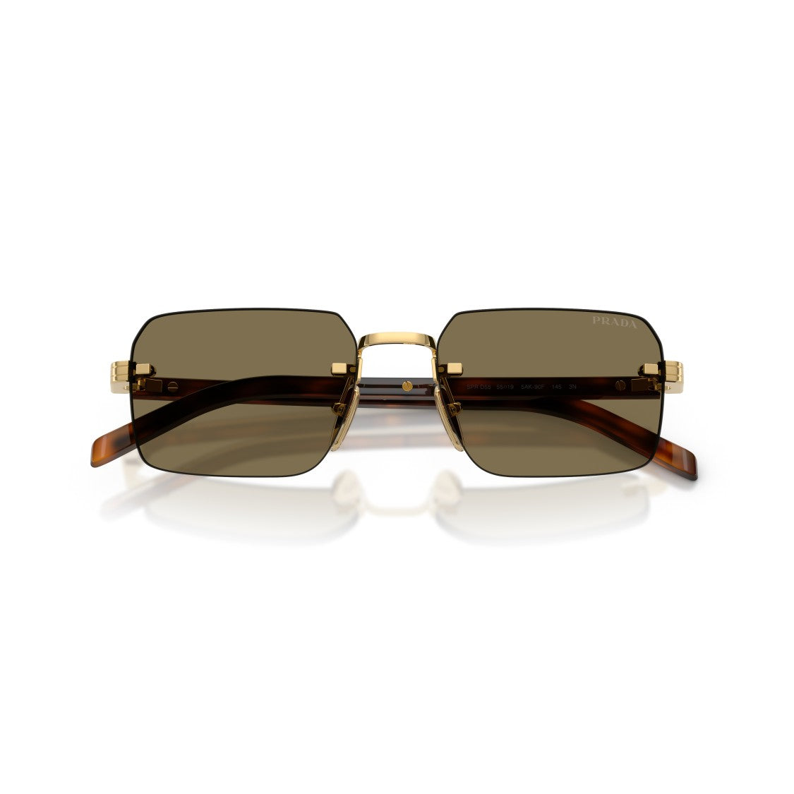 Prada 0Pr D55s Rectangular Rimless Sunglasses