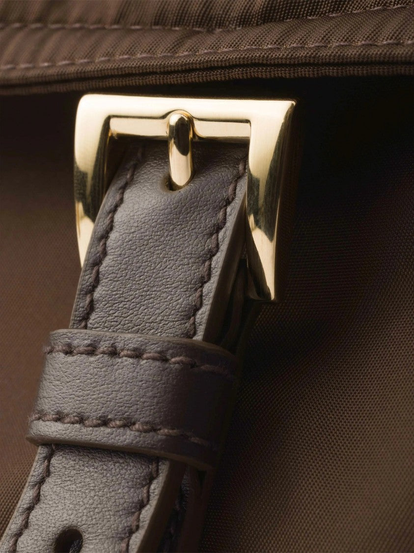Prada Medium-Sized Structured Shoulder Bag With Leather Accents