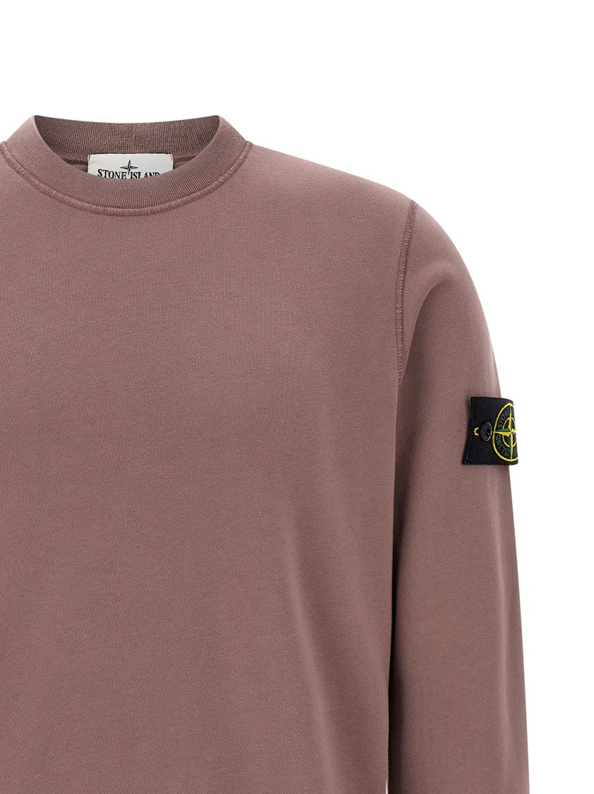 Stone Island Garment-Dyed Cotton Sweatshirt With Brushed Interior