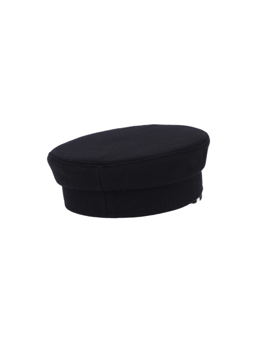 Ruslan Baginskiy Black Wool Baker Boy Hat