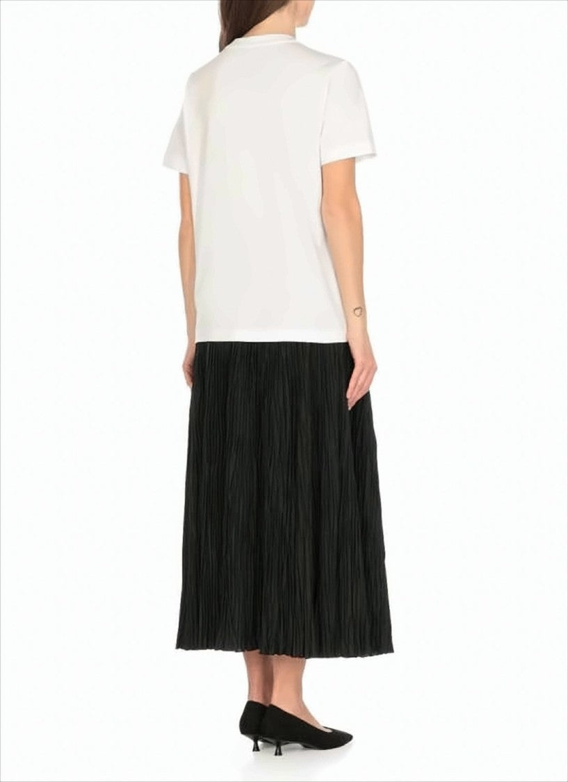 Msgm Relaxed-Fit White Cotton T-Shirt With Embroidered Logo