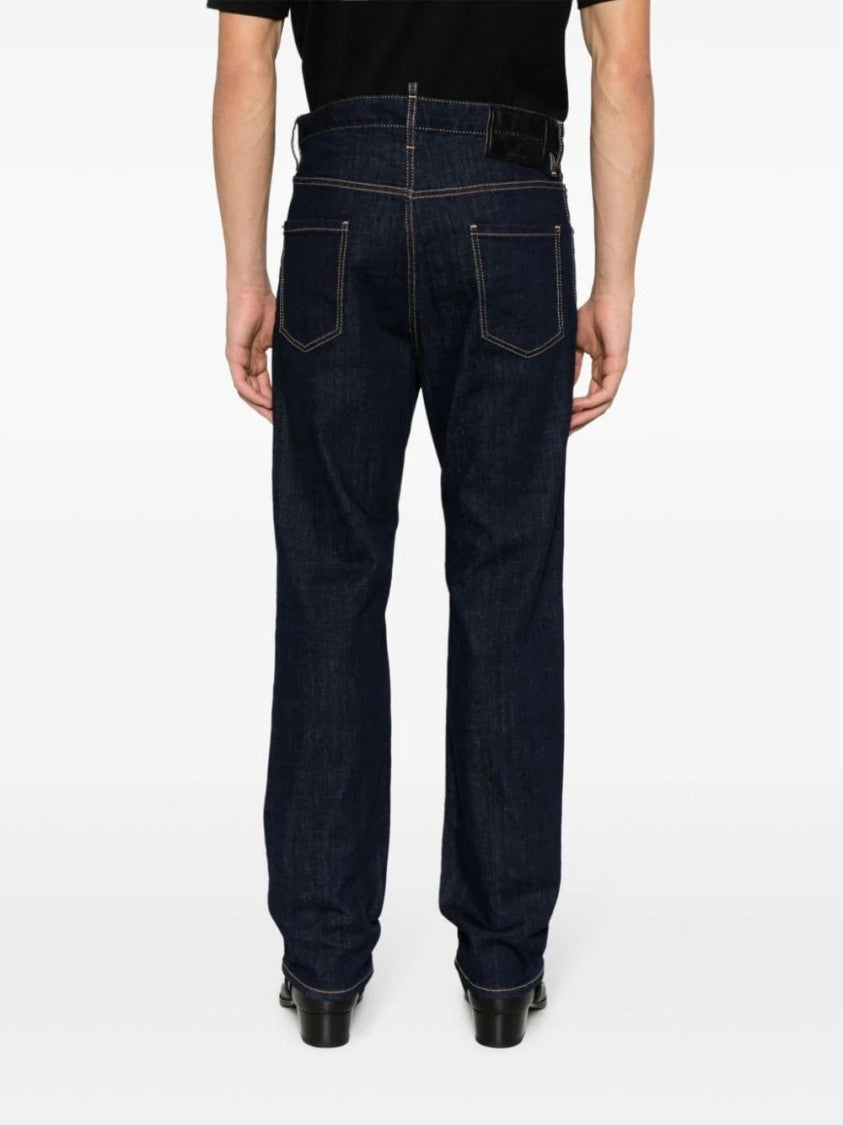 Dsquared2 Logo-Patch Slim-Leg Denim Jeans